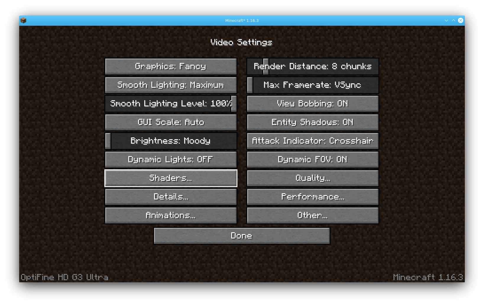 Minecraft Video Settings