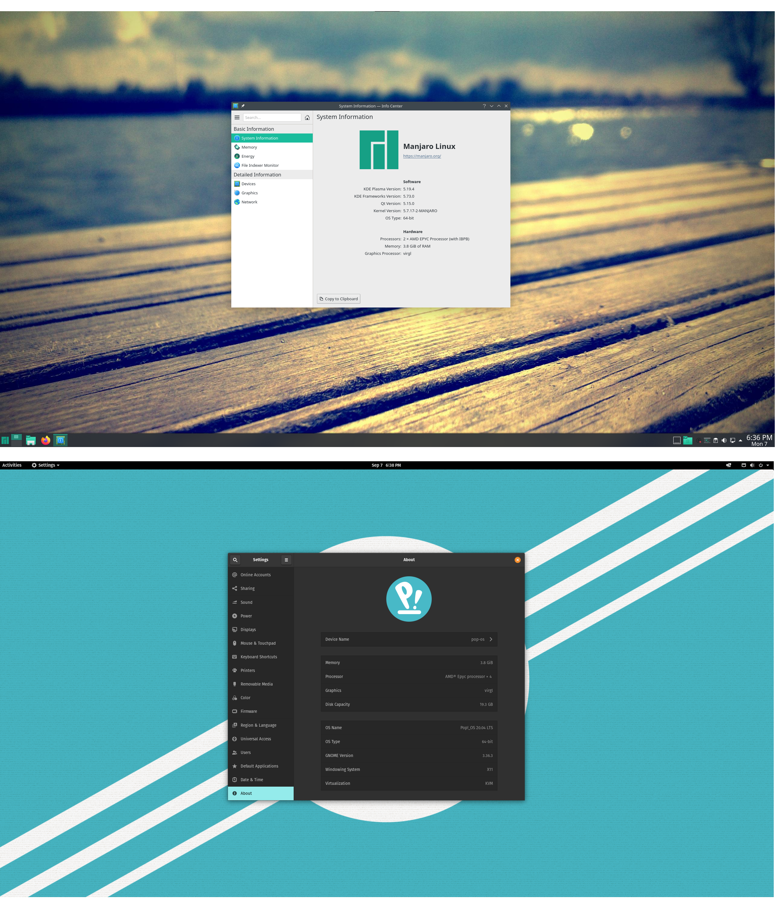 Both Manjaro and Pop_OS! worked fine