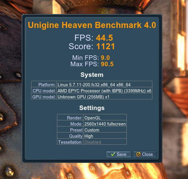 Unigine Heaven Benchmark - VM